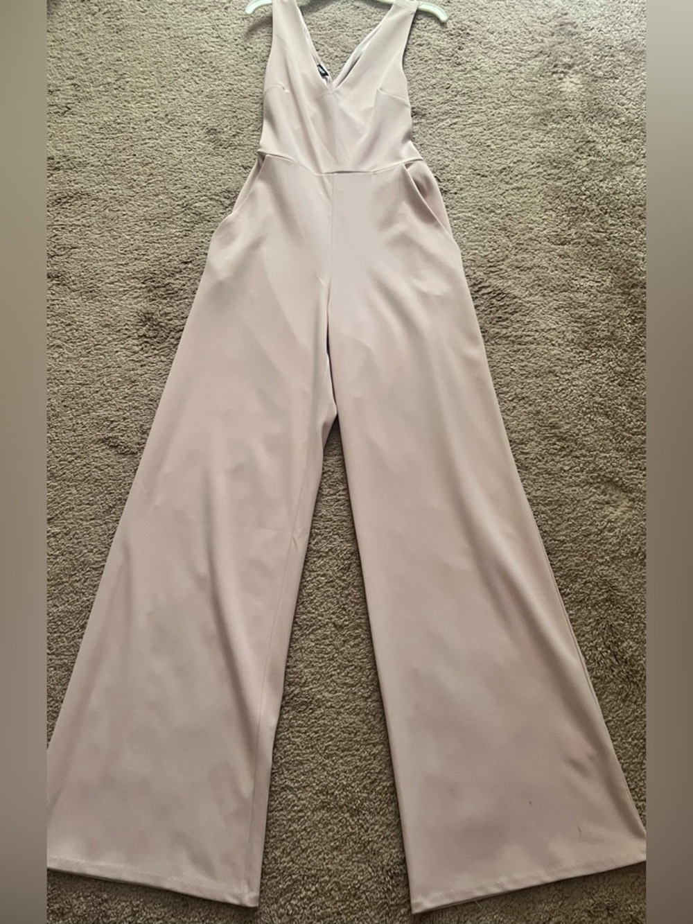 Express Blush Pink Sleeveless Wide-Leg Jumpsuit